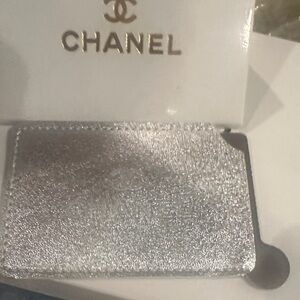 CHANEL Metallic Silver Card Case
